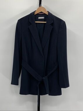 Tommy Hilfiger Navy Belted Blazer
